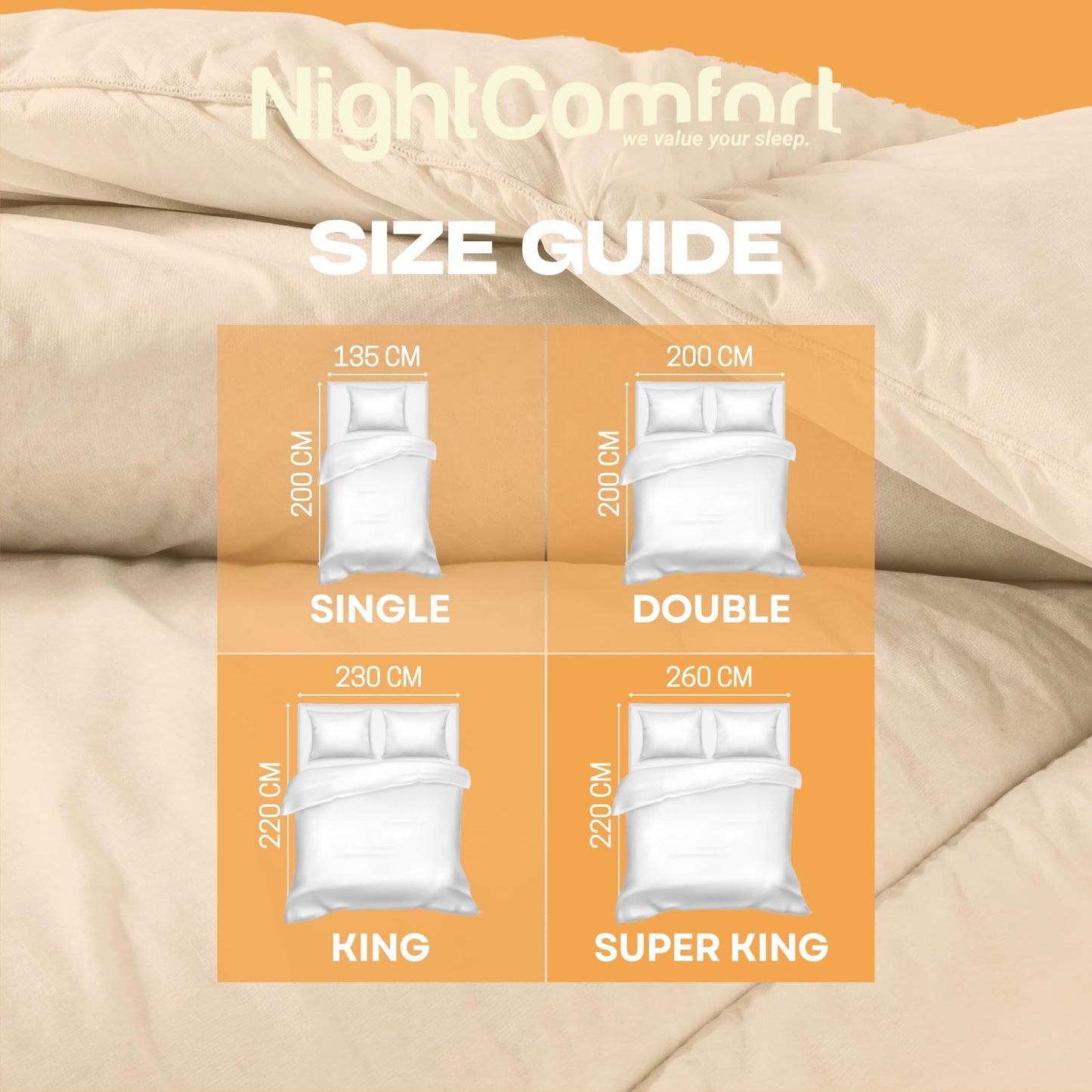 Night Comfort Easy Care 16.5 Tog Winter Single Duvet Quilt - Ultra Snuggle Anti Allergy Extreme Warm Goose Down Alternative Duvet for Modern Bedding White