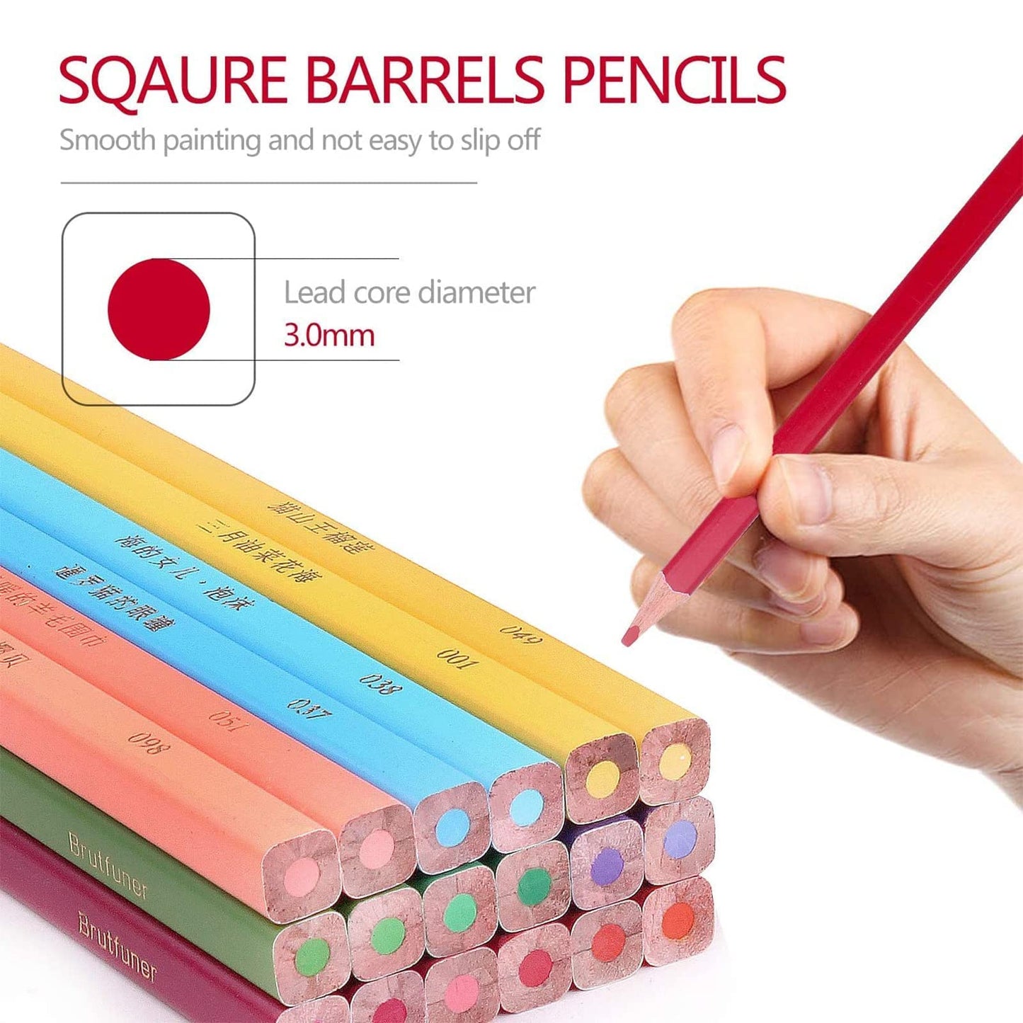 Laconile Colouring Pencils,120 Brutfuner Square Barrels Coloured Pencils for Adult Colouring Books, Students or Kids School Art Supplies 120 Colours