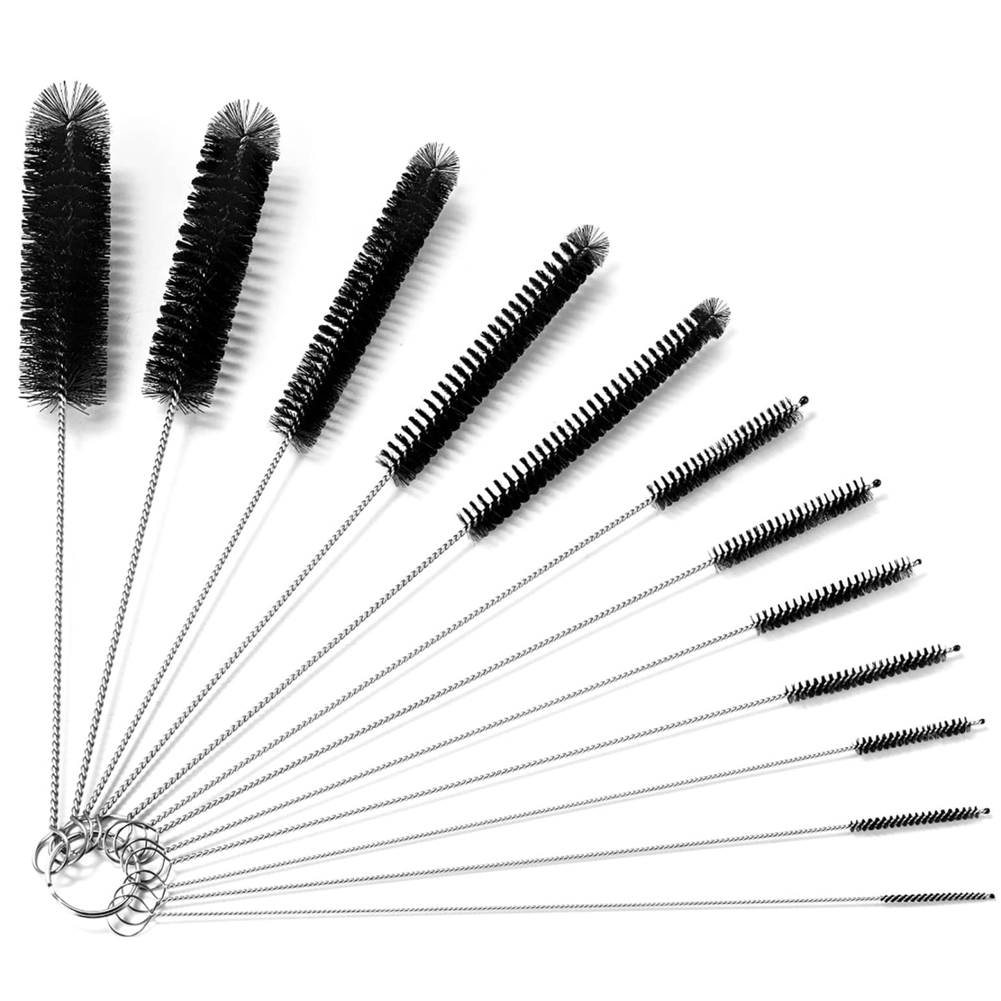 Kiemeu Bottle Brushes For Cleaning Small Pipe Cleaner Brush Small Brush For Cleaning,Reusable Straw Cleaner Brush,Black Black