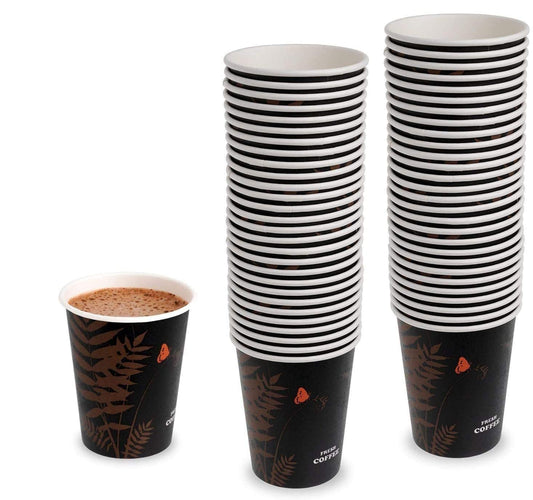 Premium Range 50 Pack, Paper Coffee Cups | Disposable Cups for Hot Drinks | Drinking Cups Great for Hot Coffee, Tea & Cold Drinks