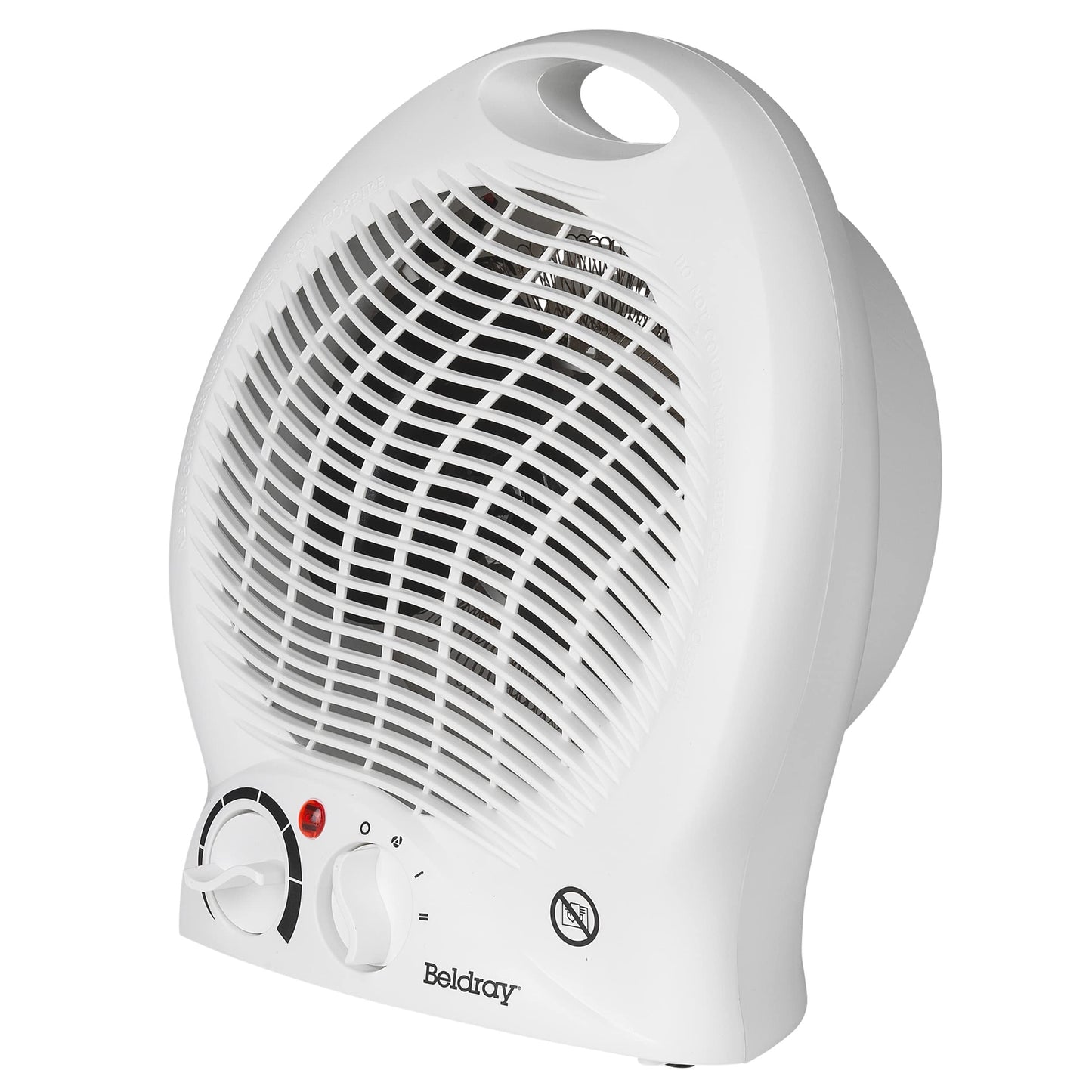 Beldray EH0567 Electric Fan Heater – Thermo Fan Heater, 2 Heat Settings, Cool Air Function, Adjustable Thermostat, Lightweight & Portable, Carry Handle, Dial Control, Overheat Protection, 1000/2000W Single Heater Round Fan Heater/Cooler