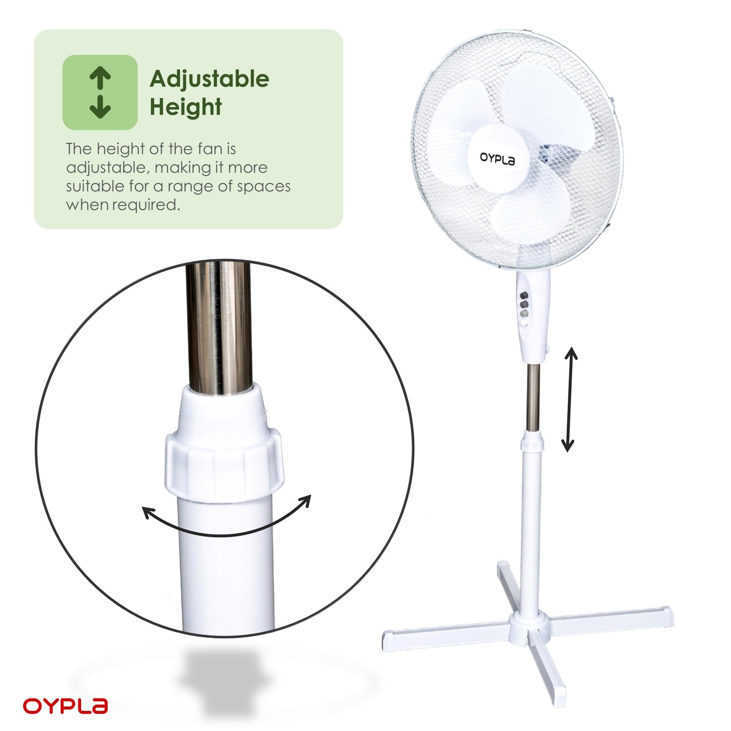 Oypla Electrical 16" Oscillating Pedestal Electric Cooling Fan