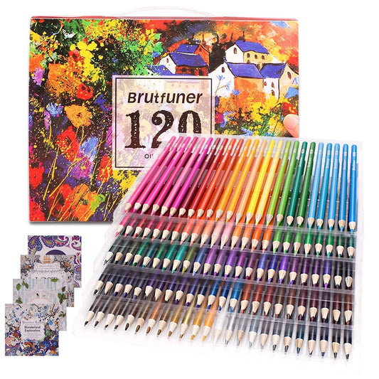 Adult Coloring Book 120 Colour Pencil Set for Artists, Kids, Sketchers, Students Drawing with 4 Colouring Books Gift 120 Colours