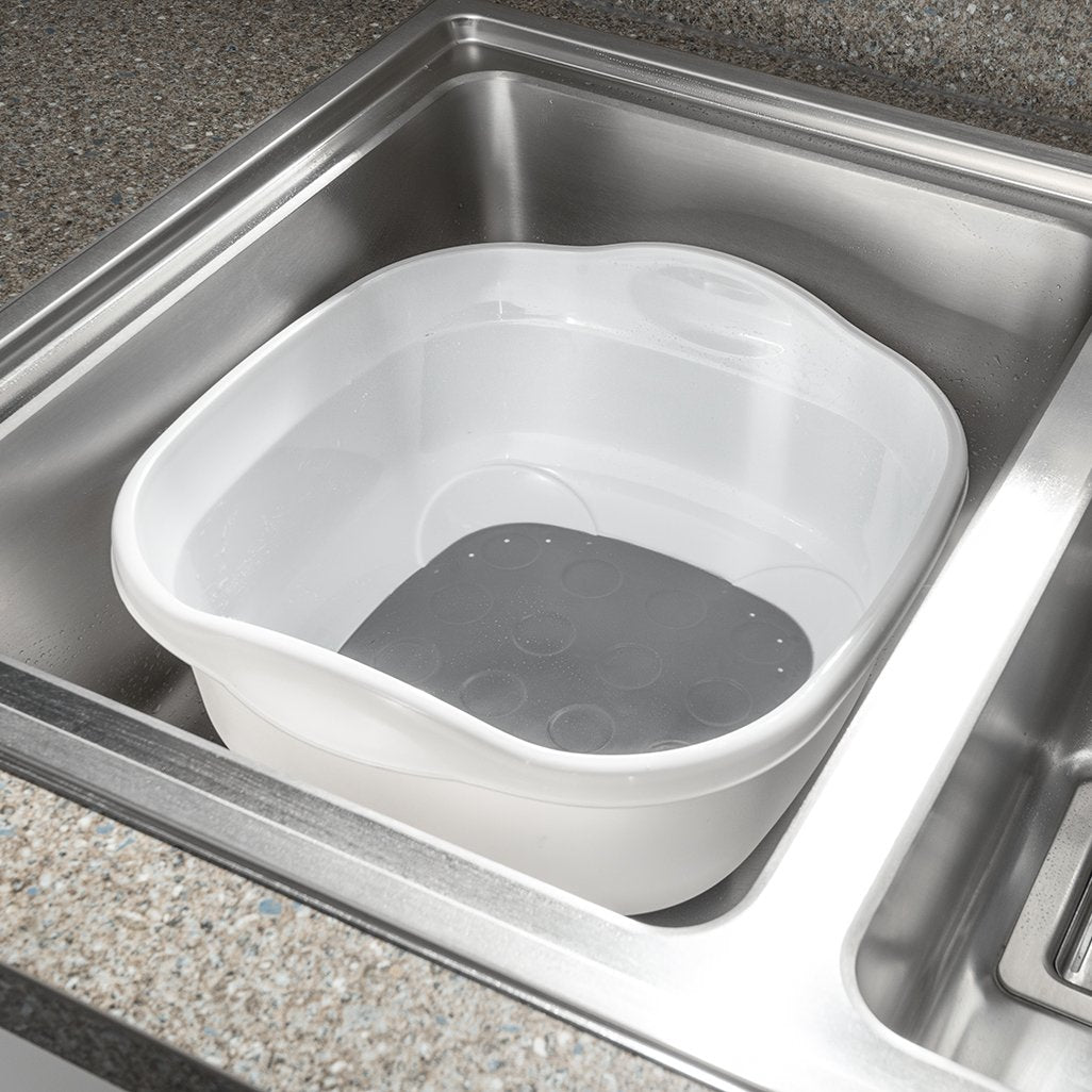 Addis 517763 Premium Soft Touch 8.5 litre Washing Up Bowl, White/Grey, 31.5 x 34 x 15.5 cm White Grey Single