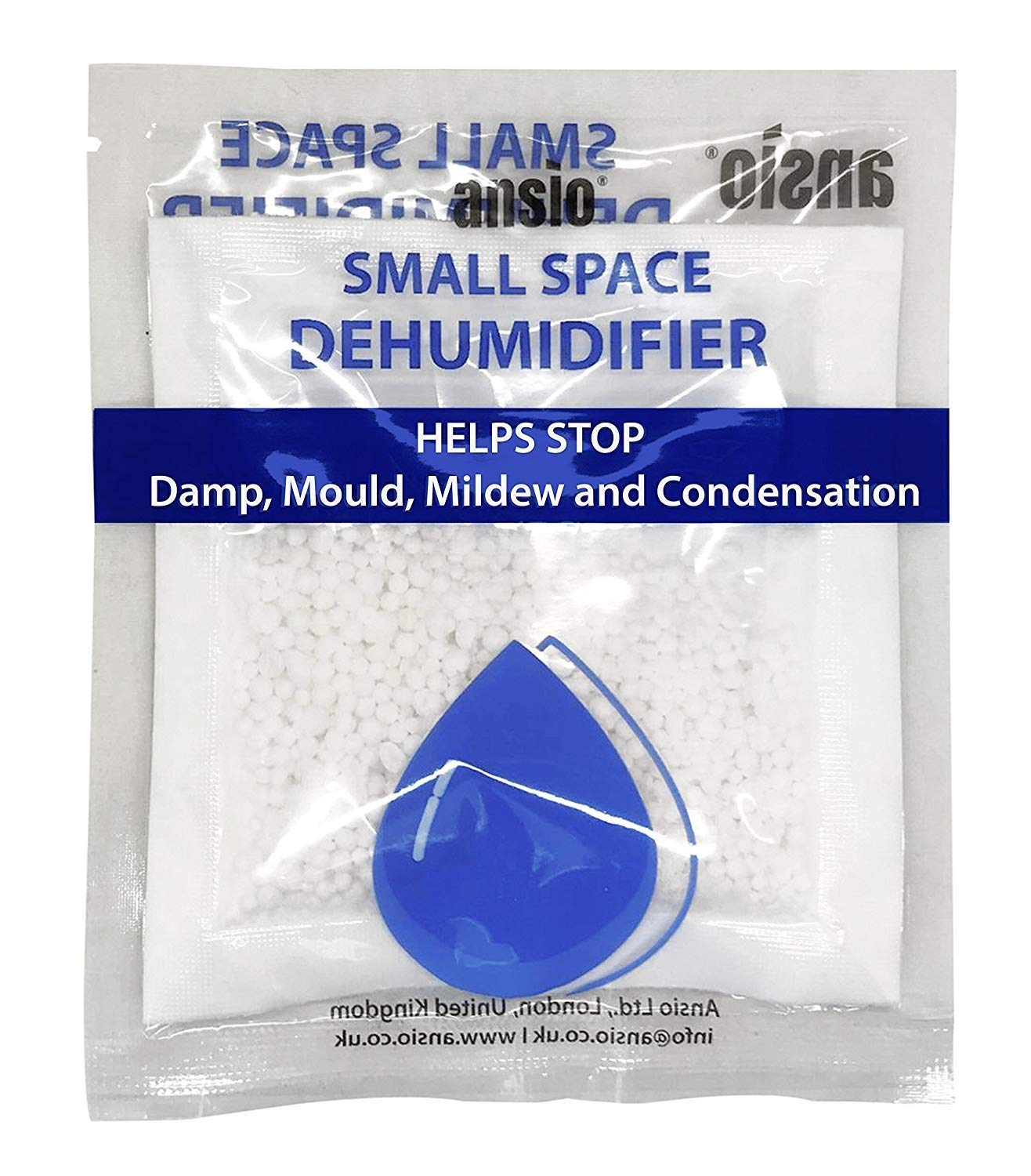 ANSIO Interior Dehumidifier Damp Absorber Sachets, Drawer Dehumidifier Bags, Small Space Dehumidifier Sachets 12 x 36 grams