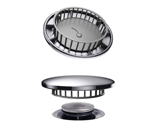 Chrome Cherry Tub Flo Stainless Steel Hair Catcher for Shower, Tub, and Sink Drains - No Installation Required