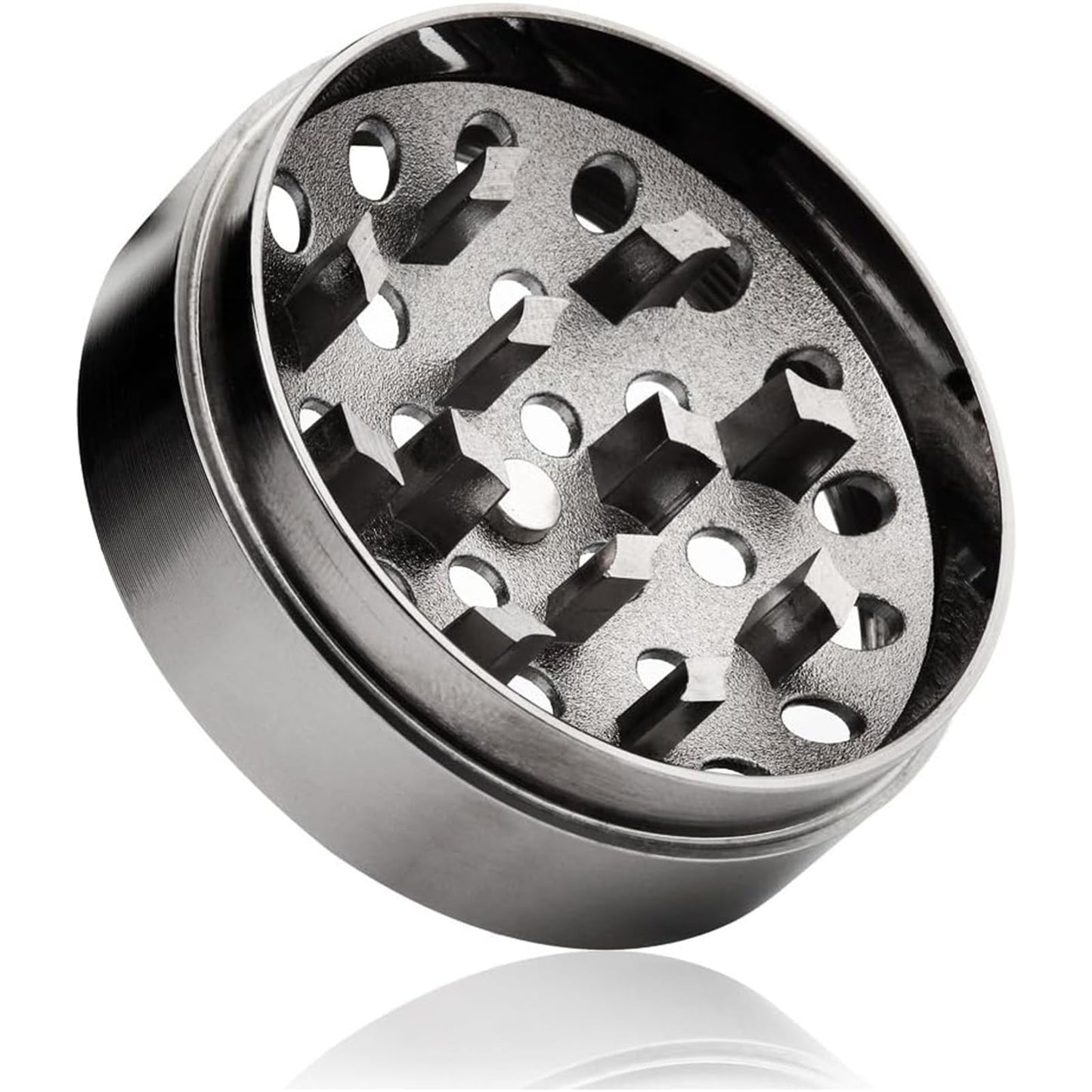 Anpro Herb Grinder Premium Aluminum, Portable Herbal Grinders with Sifter and Magnetic Top for Dry Herb and Spices - 2.15 Inches (55mm) Silver(2.15 Inches)