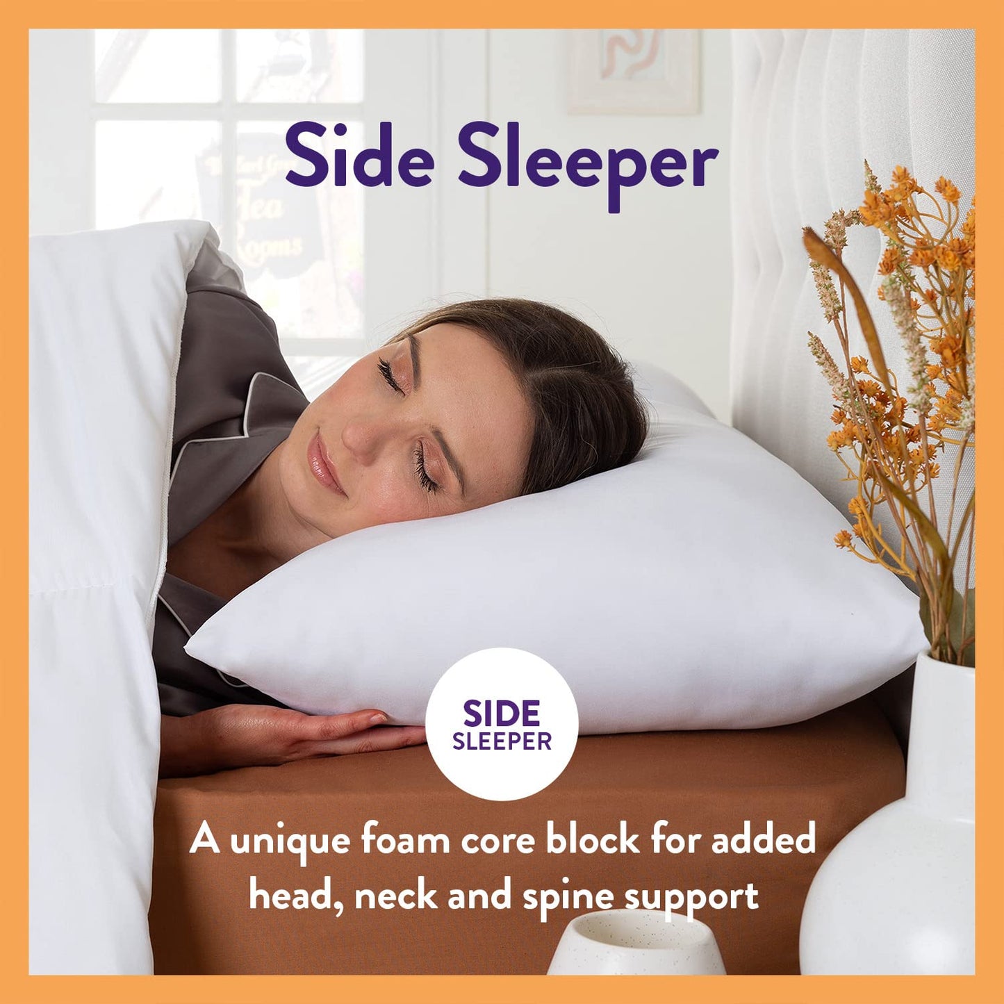 Slumberdown Pillows 2 Pack - Super Support Firm Side Sleeper Bed Pillows for Neck and Shoulder Pain Relief - Comfy & Supportive, Hypoallergenic, Made in the UK, Standard Size (48cm x 74cm)