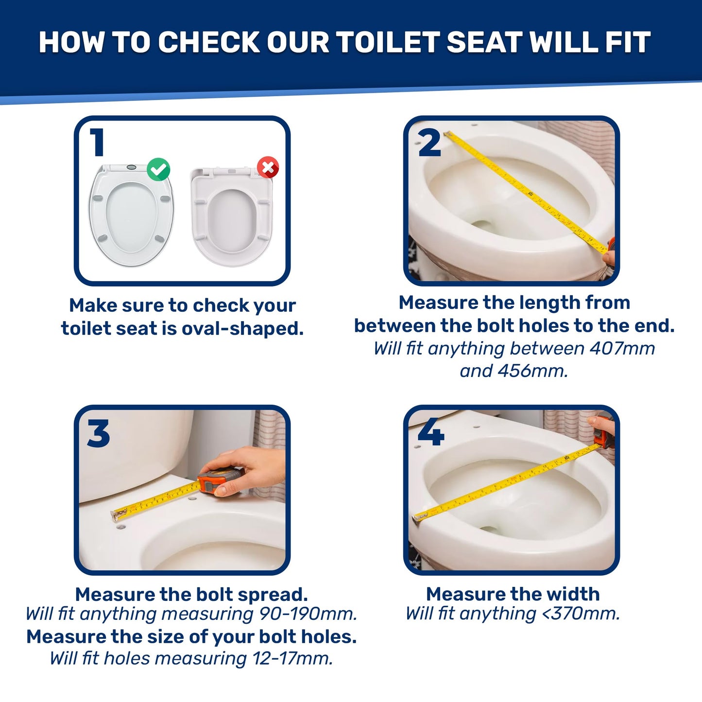 CUQOO Oval Toilet Seat Soft Close - Quick Release Toilet Seat - O Shape Soft Close Toilet Seat White - Slow Close Toilet Seat with Adjustable Hinges - Heavy Duty Toilet Seats