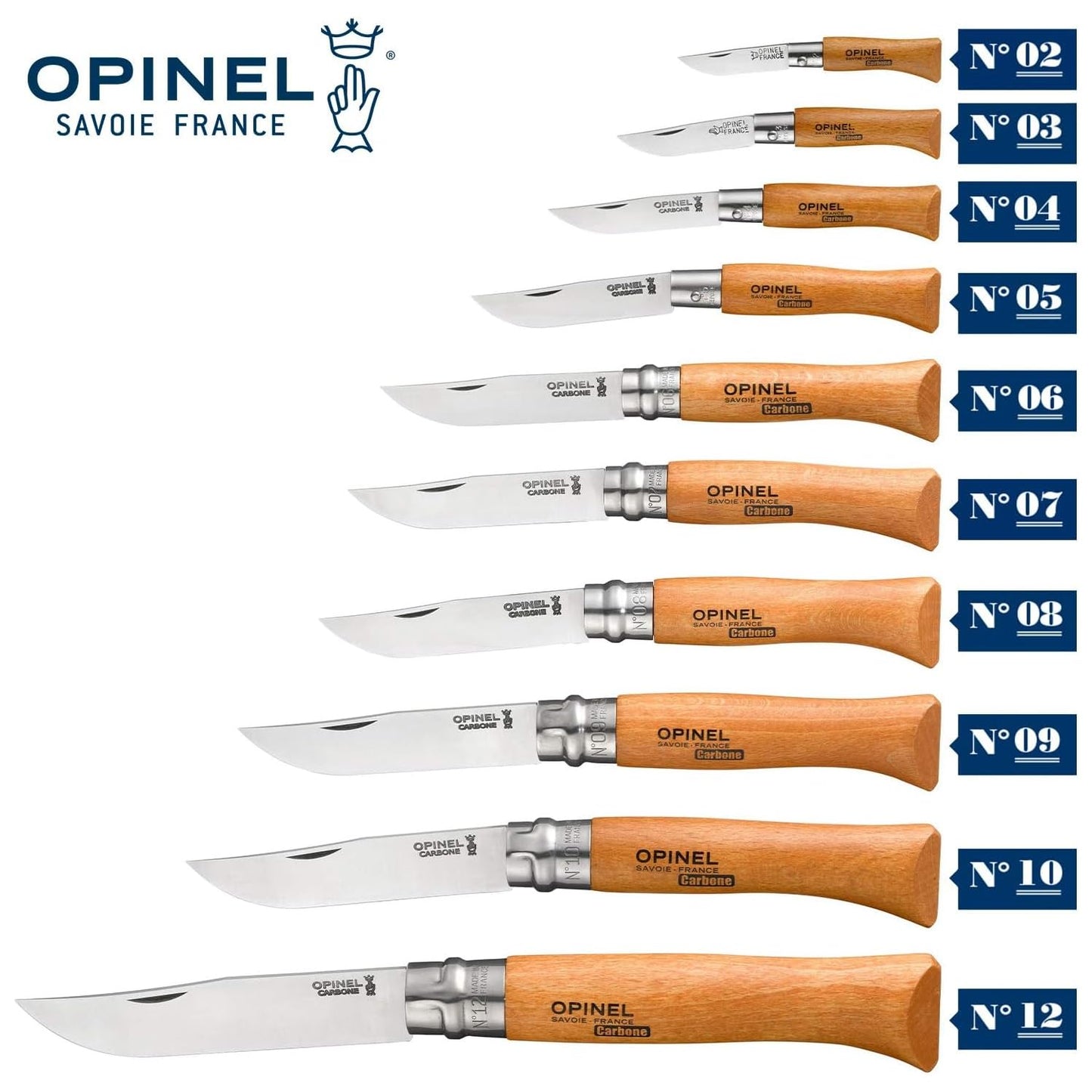 Opinel Lock Knife Carbon No.7 - Beech Wood Handle