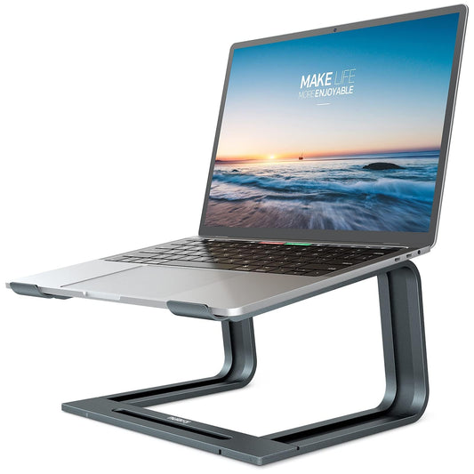 Nulaxy Detachable Laptop Stand for Desk, Aluminum Portable Laptop Holder with Heat Dissipation, Anti-Slip Design, Ergonomic Laptop Riser Compatible with MacBook Pro/Air Surface All 10-15.6'' Laptops