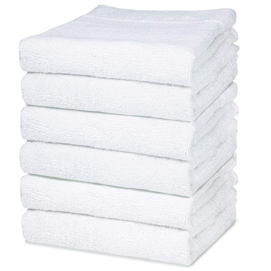 IBIMZA Hand Towel - Soft & Super Absorbent White Hand Towels for bathroom, Ring Spun Quick Dry Egyptian Cotton Hand Towel Set of 6 Bathroom Hand Towels White - (40 x 70 cm)