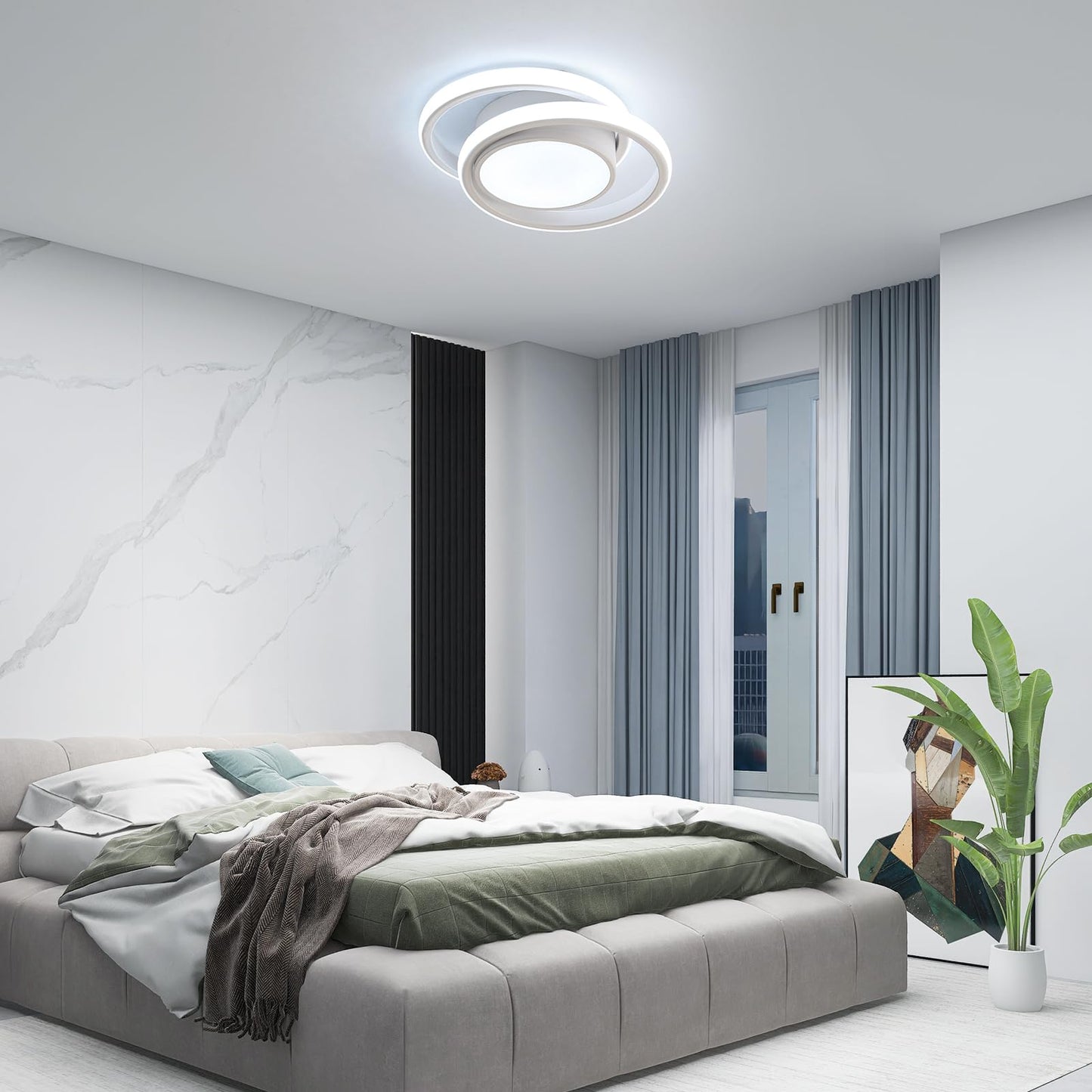 Comely LED Ceiling Lights, 32W 2350LM Lighting Fixture, Dia 28cm Round Modern Design Ceiling Lighting for Hallway Balcony Bedroom Corridor, Cold White 6500K Cold White Light 6500k