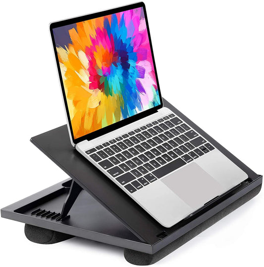 HUANUO Lap Desk, Laptop Tray, Lapdesk with Cushion- Adjustable with 8 Angles, For Notebook, Tablet, Laptop Stand for Desk, Fit up to 15,6", Portable Tray Desk & Suitable for Travel, Work, Home