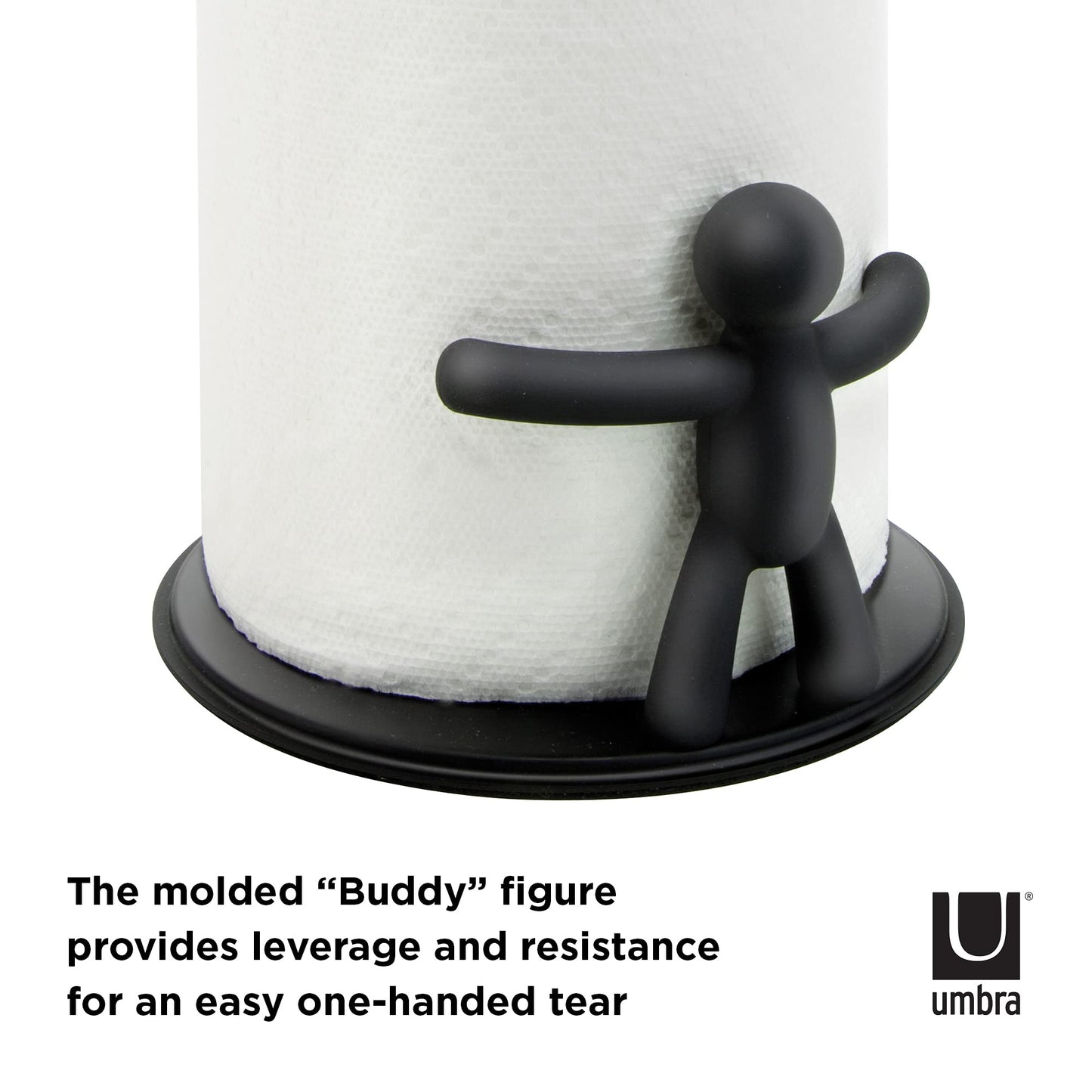 Umbra Buddy Counter Top Paper Towel Holder, Black, 11 x 3.5" Black New Single