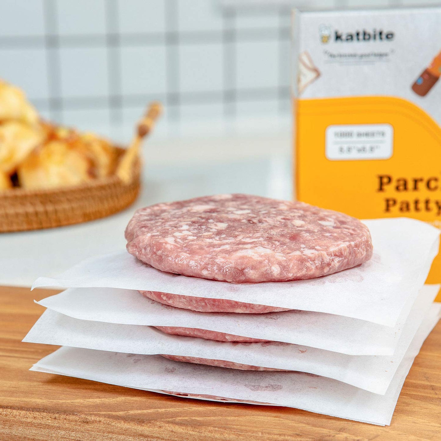 katbite 14 cm Burger Paper 1000 Pcs, katbite 5.5 x 5.5 inches Non Stick Hamburger Patty Parchment Paper, Baking Paper Square for Baking, Patty Separating 14x14 cm (Pack of 1000) White