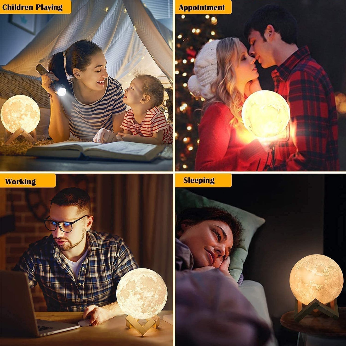 ACED Moon Lamp 2023 Upgrade with Timing 3D Printing Moon Night Light 16 Colours with Wooden Stand Remote & Touch Control and USB Rechargeable Valentines Gift for Her Him Kids Women Men Birthday M 16colors