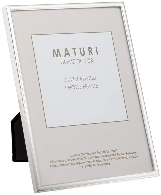 Maturi Silver Plated Photo Frame - Thin Edge, 4 x 6-inch (10 x 15cm)