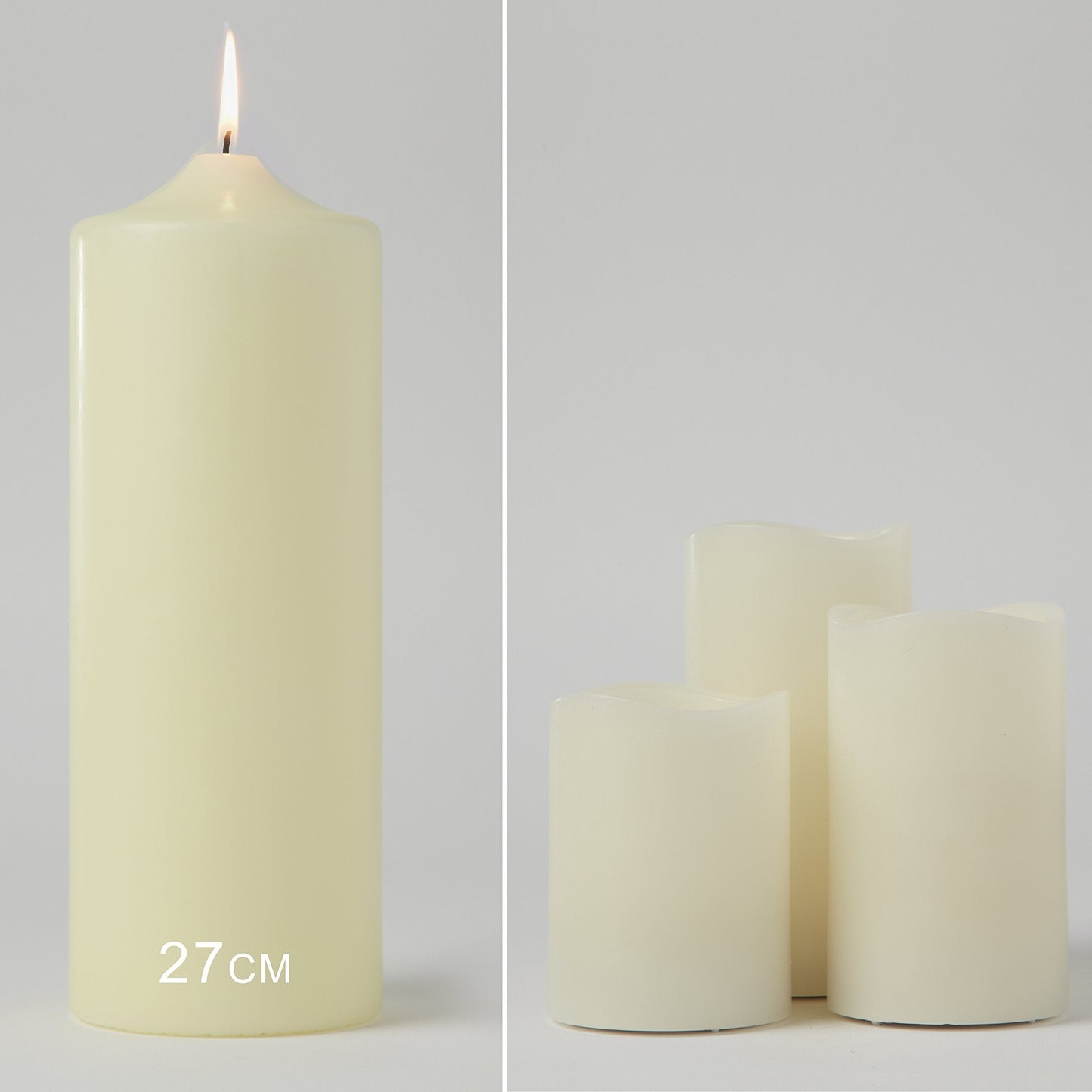 Lights4fun Set of 3 Real Wax Battery Operated Flameless LED Candles with Timer