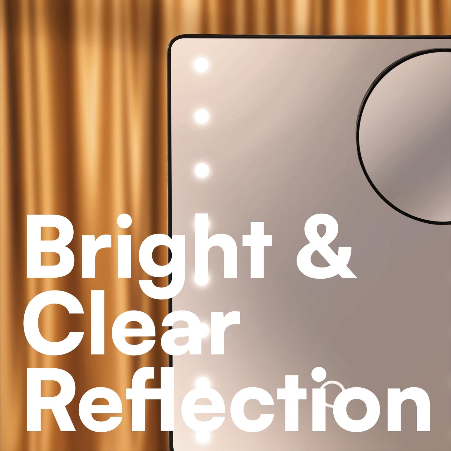 H&S Makeup Mirror with Lights - Light Up Vanity Mirror for Dressing Table Bathroom Desk - Battery Operated with LED Lights - Includes Detachable 10x Magnifying Mirror - Black