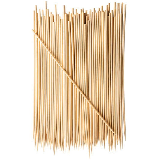 [100 Count] 12 Inch Bamboo Wooden Skewers For Shish Kabob, Grilling, Fruits, Appetizers and Cocktails 100