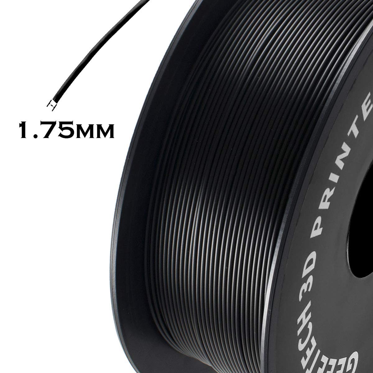 PLA Filament 1.75mm Black, GEEETECH New 3D Printing Filament PLA for 3D Printer and 3D Pen, 1kg 1 Spool A-Black