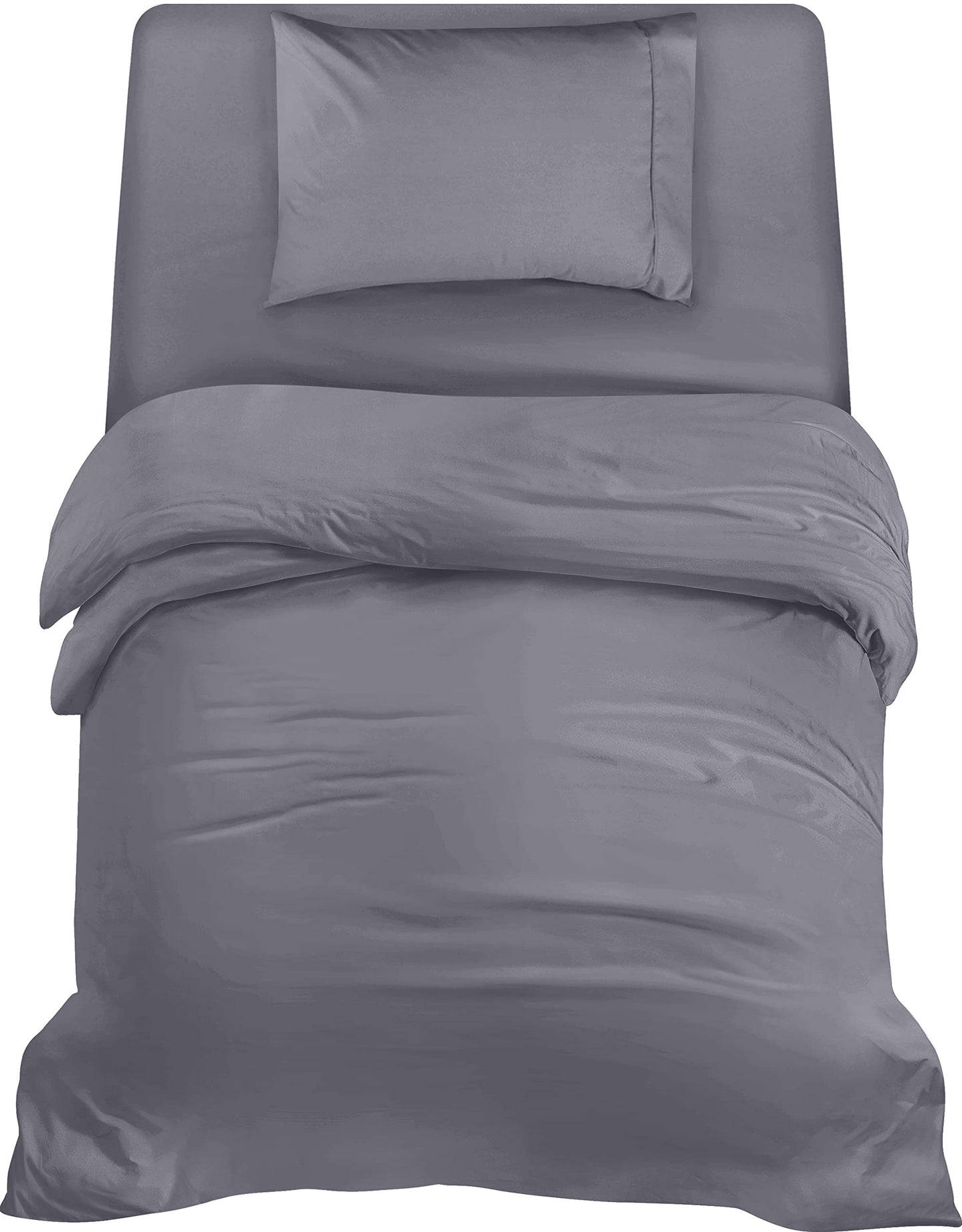 Utopia Bedding 3 Piece Single Bedding Set - Duvet Cover, Fitted Sheet with Pillow case - Soft Brushed Microfiber (Grey) Grey