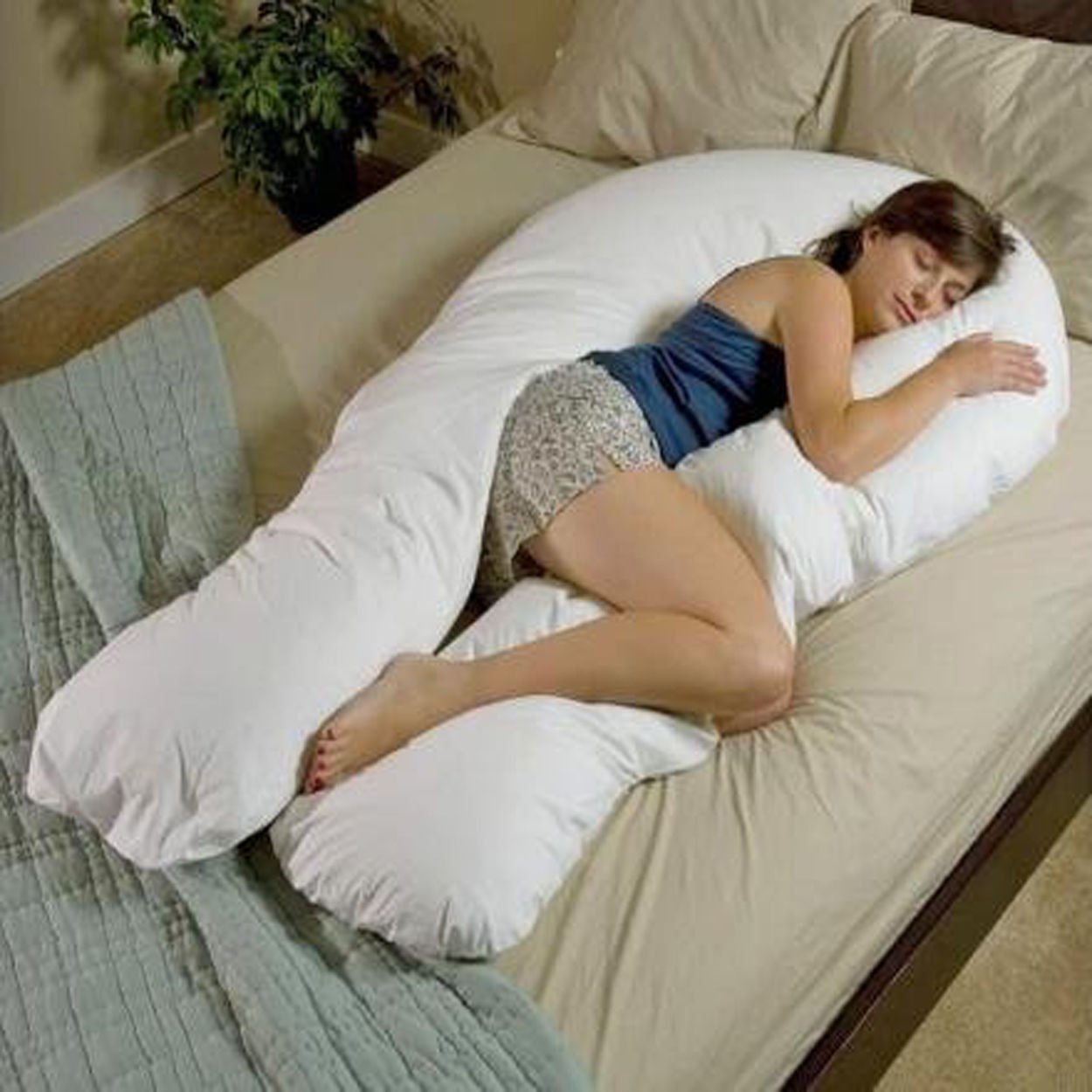 Bedding Home Ultimate Comfort 12ft U-Shaped Full Body Pregnancy Pillow - Cuddly & Maternity Support for Back, Leg, Hip, Arthritis - Relieve Pain, Improve Sleep - Hypoallergenic