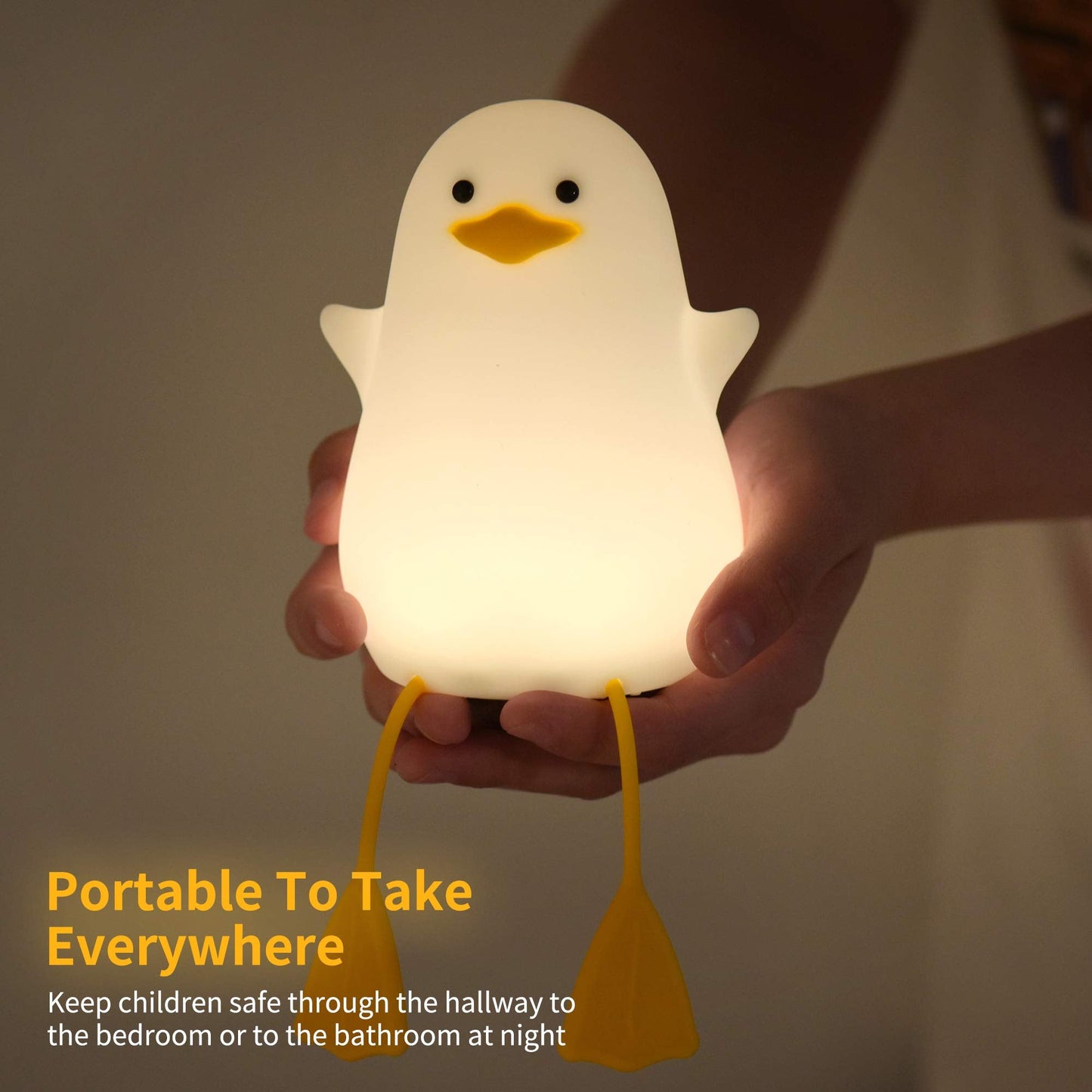 YuanDian Cute Duck Night Light, Gifts for Women Teen Girls Baby,Night Lights for Kids Bedroom, Cute Christmas Seagull Chick Silicone Nightlights for Children Toddler.