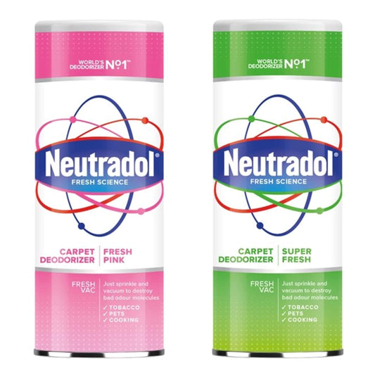 Neutradol Carpet Deodoriser 2 Pack Super Fresh and Fresh Pink Cleaning Product