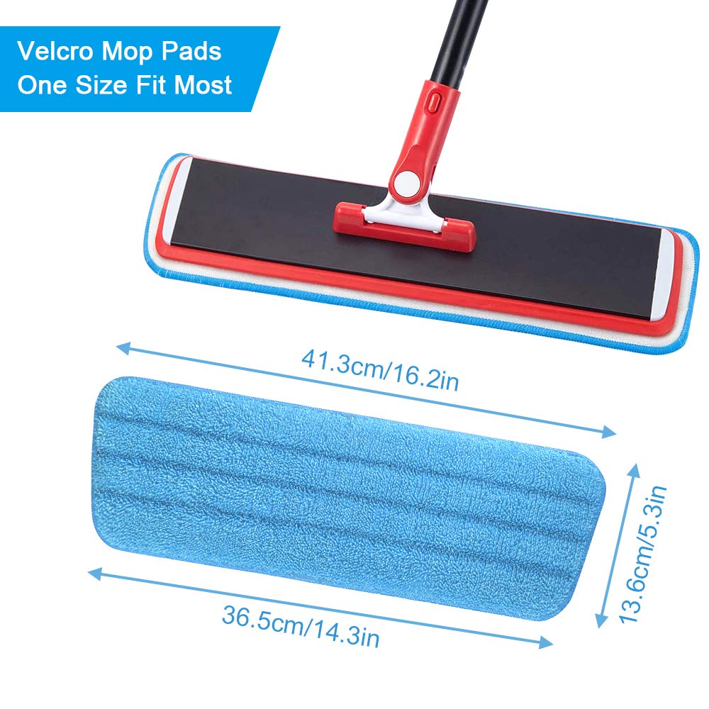 URAQT Mop Pad, 3 Pack Replacement Cleaning Pads Microfiber Mop Cloth, Hook and Loop Wet and Dry Mop Pad, High Water Absorption, Household Flat Mops Refill for All Spray Mops/Washable Reveal Mops