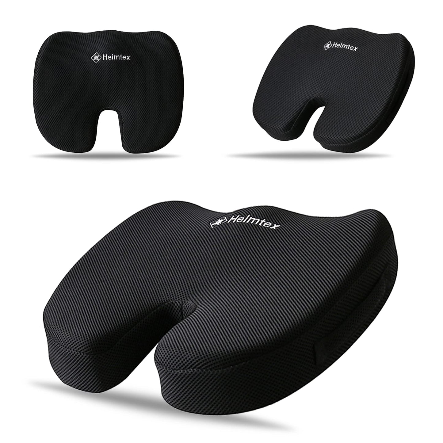 EDS Seat Cushion for Office Chair Memory Foam Coccyx Pain Relief Cushion Pillow for Back Support Non-Slip Seat Pad for Office Desk, Gamming Chair, Wheelchair, Car Seat, Sciatica, Tailbone Pain