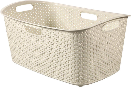 Curver 00745-885-00 "My Style" Clothes Basket, Cream, 60 x 39 x 28 cm White 47L Basket Single