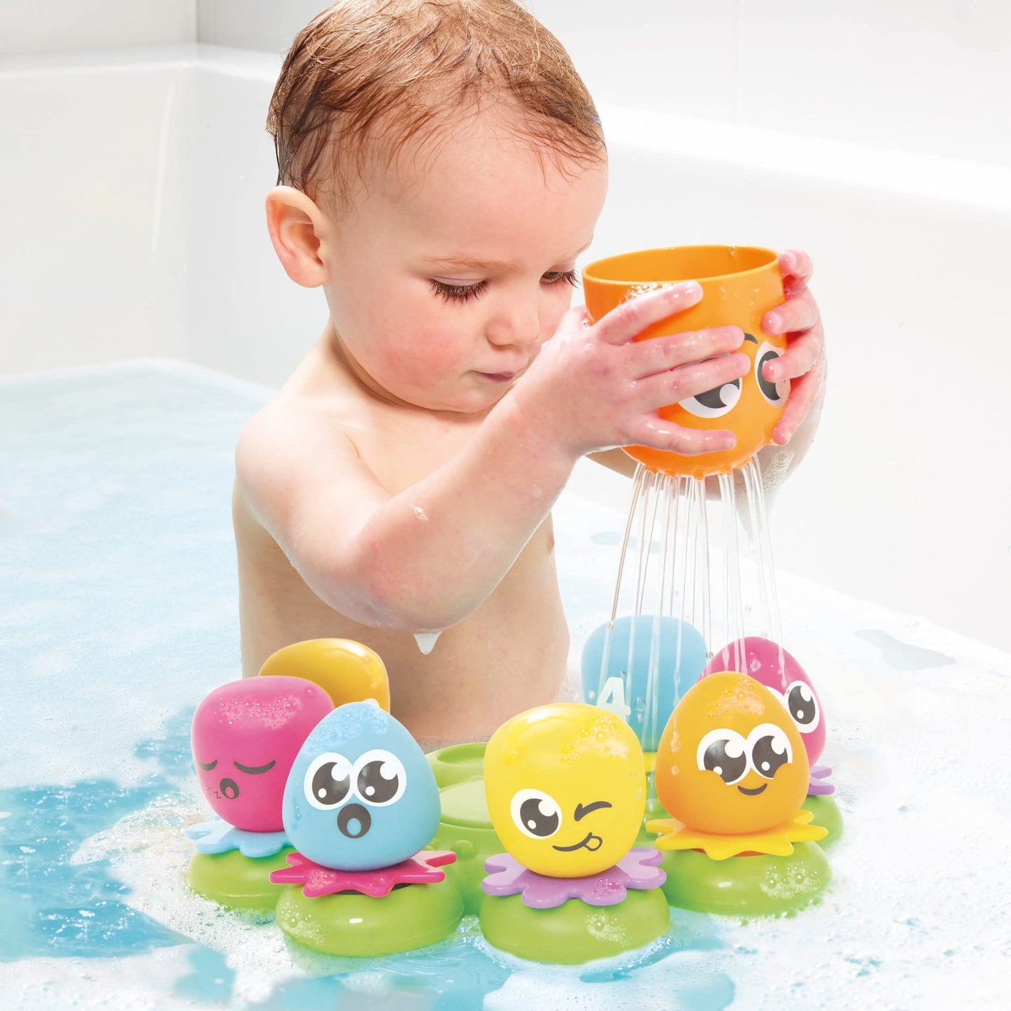 TOMY Toomies Octopals Number Sorting Baby Bath Toy | Educational Water Toys For Toddlers | Suitable For 1, 2 and 3 Years Old Boys and Girls