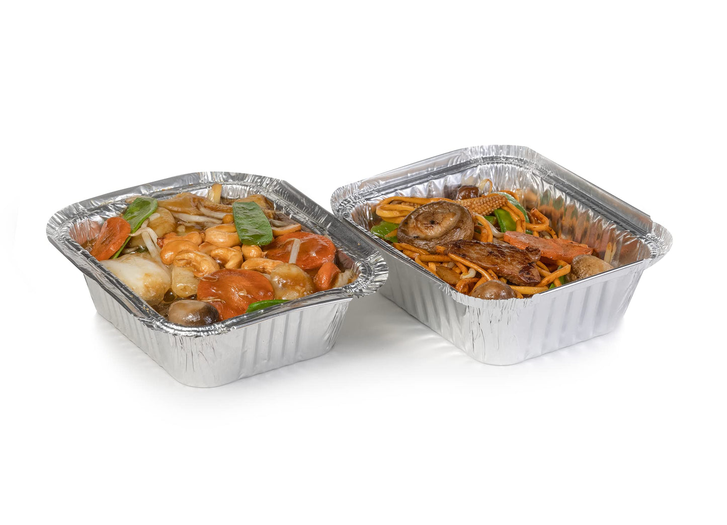 UrbanJungle 30 X Aluminium Foil Trays - Food Containers with Lids - Ideal for Storage, Baking, Roasting, BBQ, Cooking, Meal Prep Tray - Freezer Containers and Disposable Takeaway Containers (M, 30) Medium 30 Pack