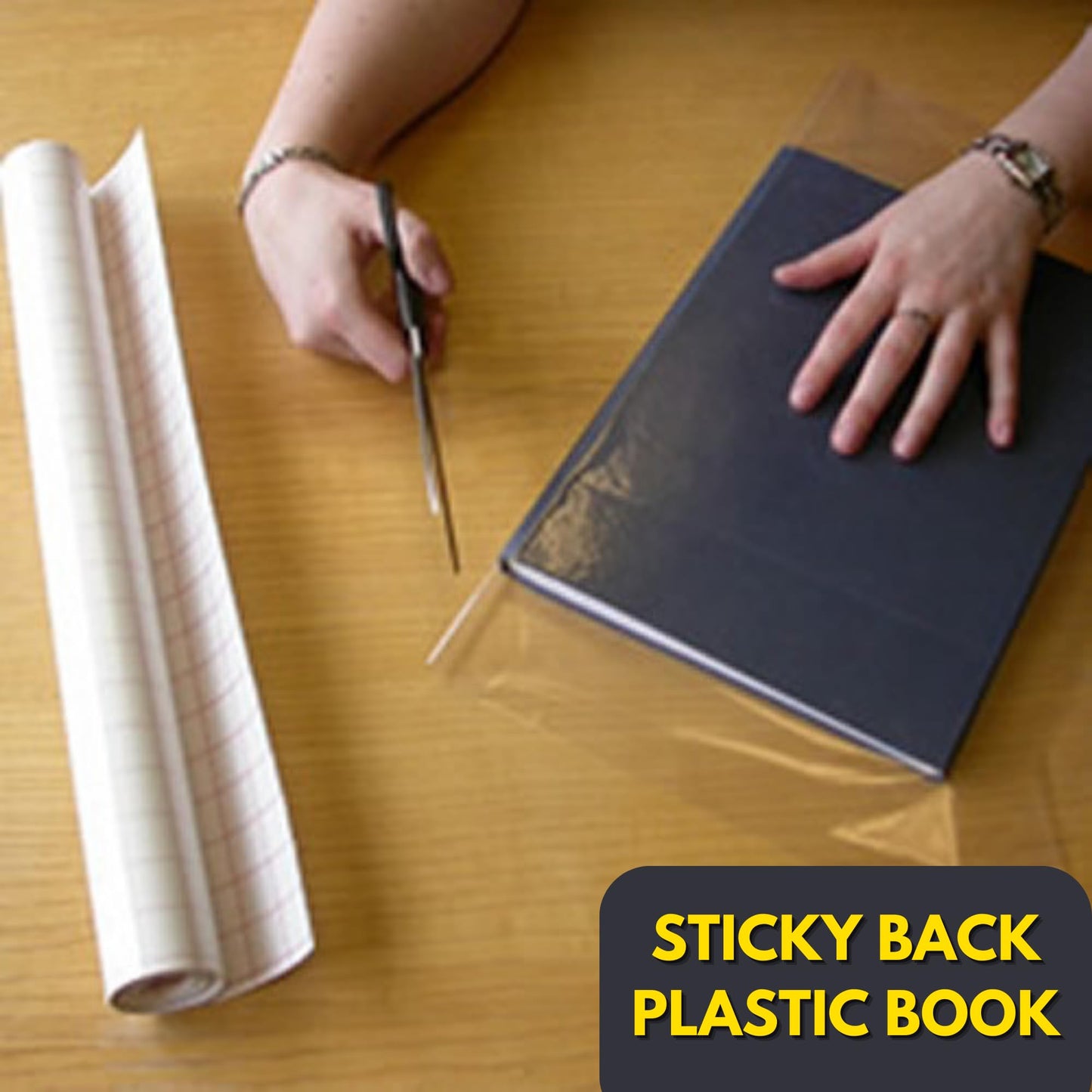 G4GADGET Book Cover Film 33cm x 3 Meter Self Adhesive Book Covering Film Clear Sticky Back Plastic Book Cover 33 cm x 3 meter