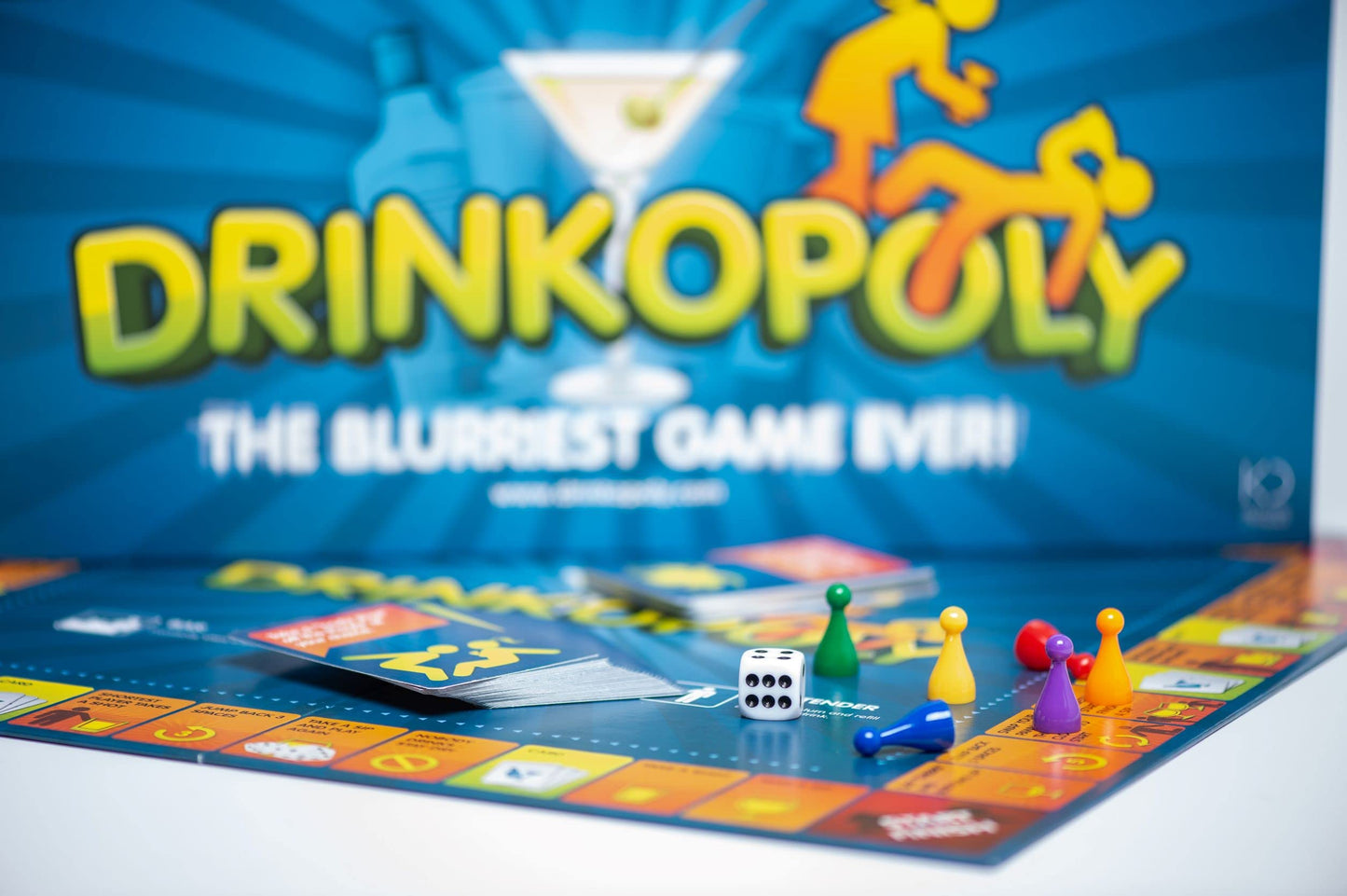 Drinkopoly - the King of Drinking Games - Combined Board/Table Party Games for Adults and Students with 50 Cards with Tasks, an (Un) Forgettable Experience, A Drinking Game Set Old Game