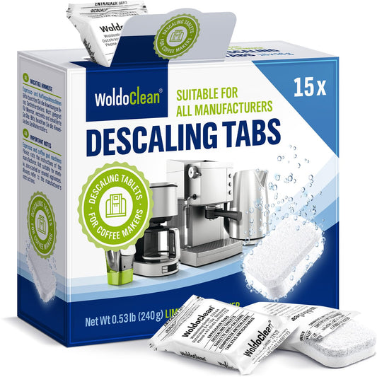 Descaling Tablets for Coffee machines and Kettle 15x 16g - compatible with for Delonghi, Tassimo, Dolce Gusto, Bosch, Nespresso 15 pieces (Pack of 1)