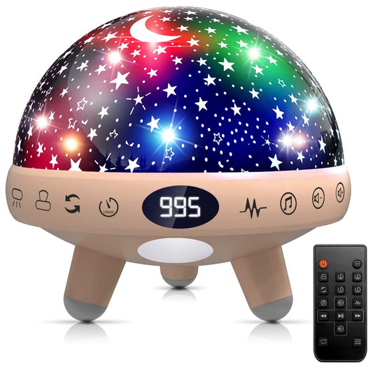 YACHANCE Baby Night Light Star Projector Night Light Projector for Kids Room with Sound Machine White Noise Machine for Sleeping Soother Nursery Lamp 9 Natural Sounds 20 Lullabies Remote Timer Pink Star