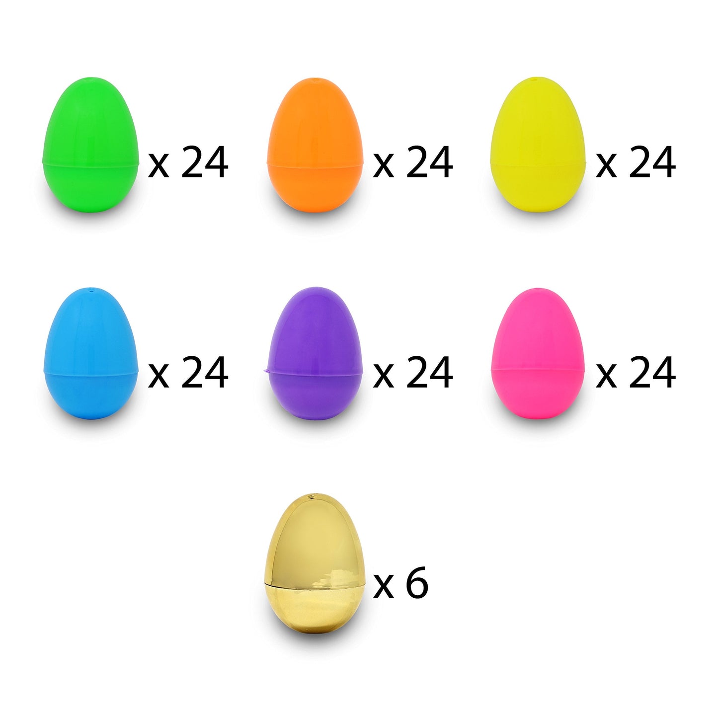 JOYIN 144 Pieces 2 3/8" Easter Eggs + 6 Golden Eggs for Filling Specific Treats, Easter Theme Party Favor, Easter Eggs Hunt, Basket Stuffers Filler, Classroom Prize Supplies Toy