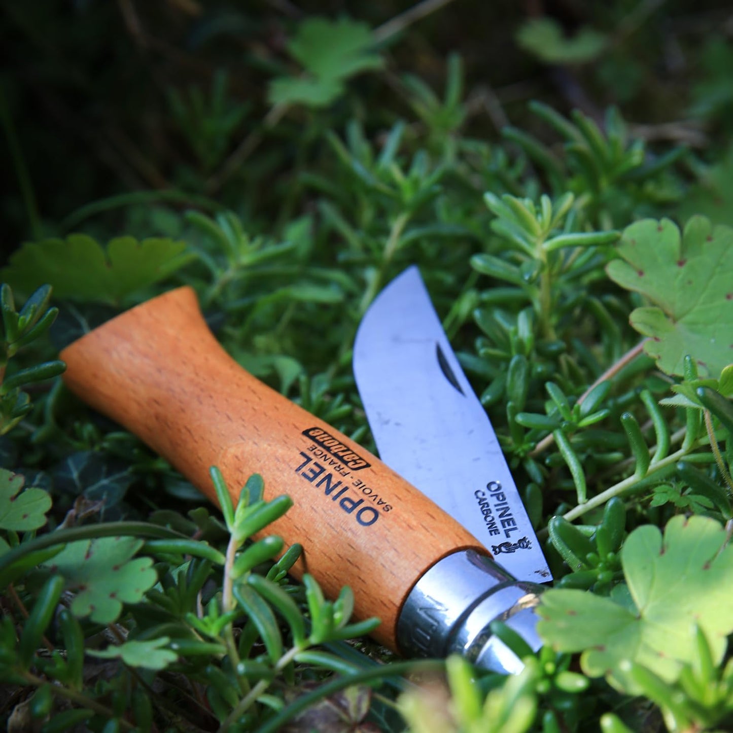 Opinel Lock Knife Carbon No.7 - Beech Wood Handle