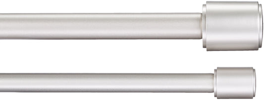 Amazon Basics 2,54 cm Double Curtain Rod with Cap Finials, 91.4 to 183 cm, Nickel Double Rod