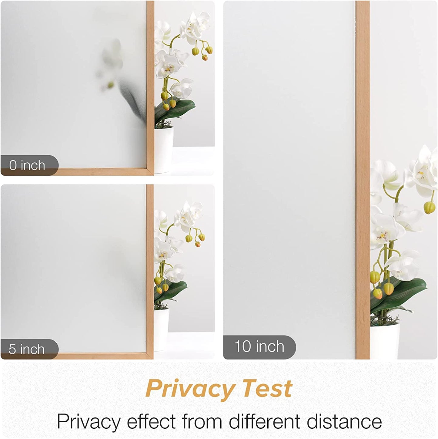 rabbitgoo Window Film Privacy Frosted Window Film Opaque Film Window Stickers for Glass Windows Frosting with New Grid Design No Glue Anti UV Static Cling Sun Block Home Bathroom Office 90 x 200 cm