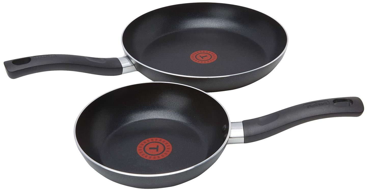 Tefal Taste Twin Pack, Aluminium Frying Pans, Pan Set, Pans 20 cm and 28 cm diameter, Non-Stick, Black, Pack of 2, B189S244 (Pack of 2)