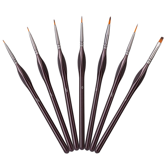 Amazon Basics Detail Paint Brush Set, 7 Count, Brown 7-Brush Set