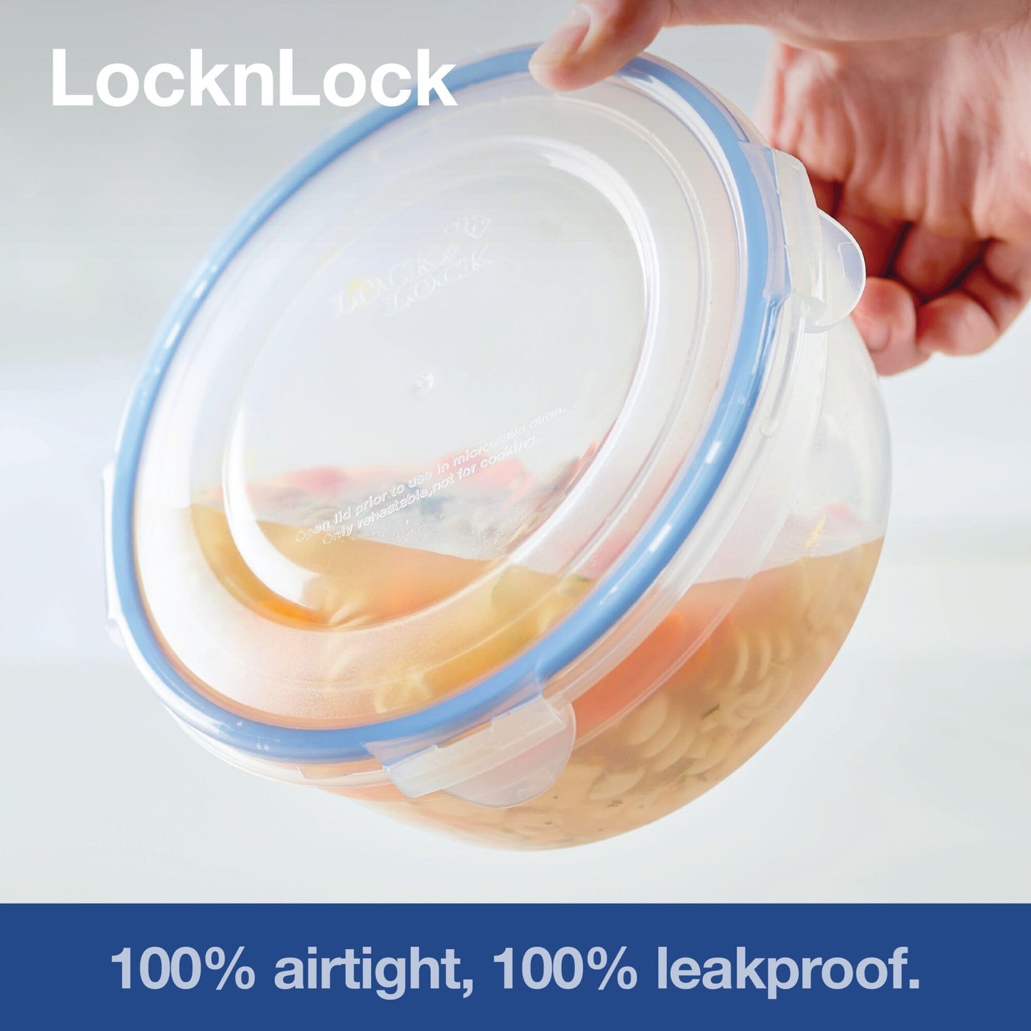 LocknLock Round Food Containers with Lids Set of 5 - Plastic Airtight & Watertight Food Storage Containers, BPA Free & Dishwasher Safe, 5 x 700ml