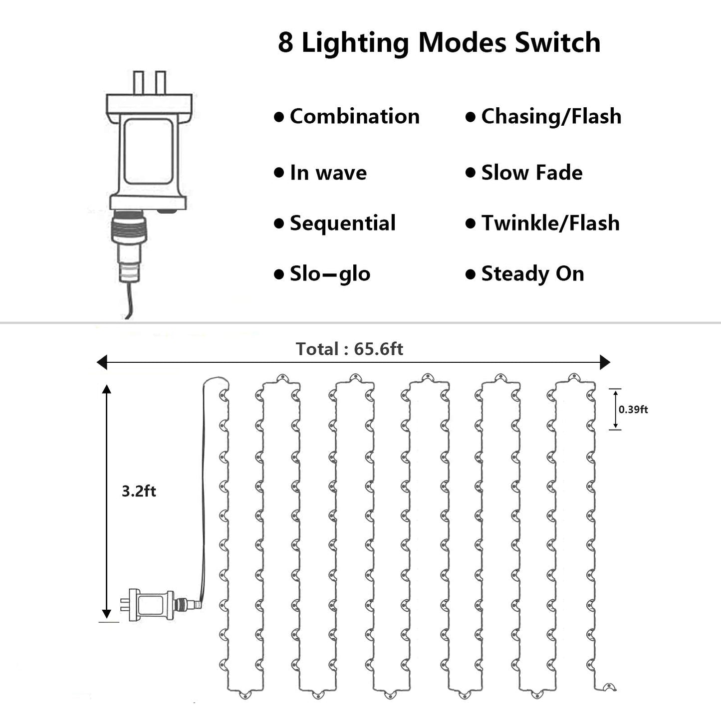 FANSIR LED Fairy Lights Plug in, 200 LED String Lights Mains Powered Copper Wire Lights 8 Modes Waterproof Lights Indoor Outdoor Lights for Party Wedding Bedroom Christmas Decorations (Cool White) Cool White