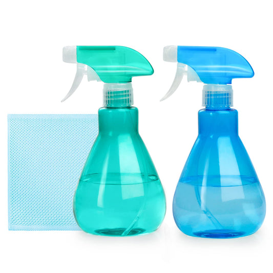 Kmoxi Spray Bottles 2 pcs for Cleaning, empty mist spray bottle Gardening, Hairdressing| 500ml (Blue and Green)