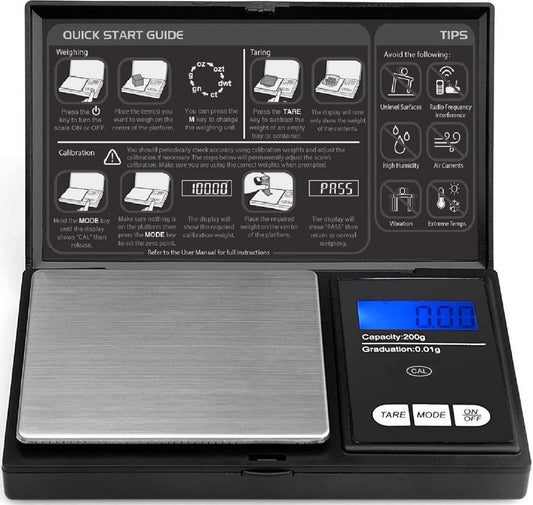 ROYALTEC Digital Pocket Scale - 200g x 0.01g - Black (Batteries Included)