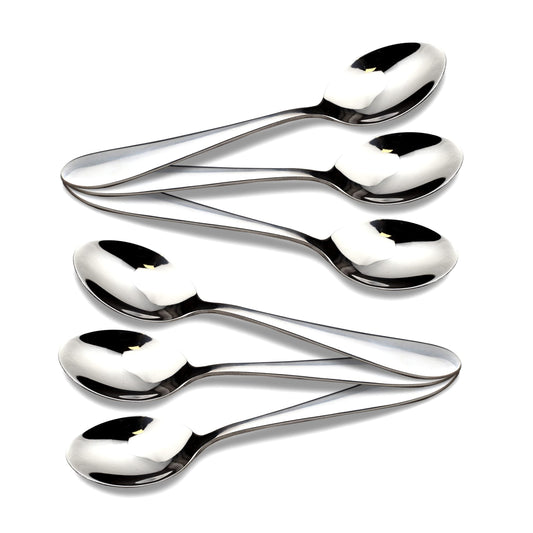 CAMRI Teaspoons Set of 6-13.2 cm / 5.19 in, Stainless Steel Tea Spoon for Coffee & Dessert, Dishwasher Safe, Small Spoon Set for Home Kitchen & Restaurant (C61 - Pack of 6) C61 - 6 Pcs